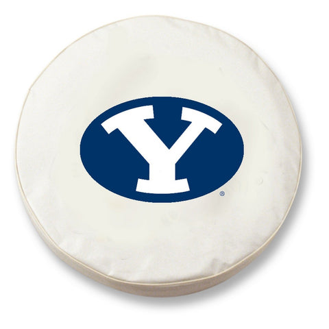 Shop BYU Cougars HBS White Vinyl Fitted Spare Car Tire Cover - Sporting Up