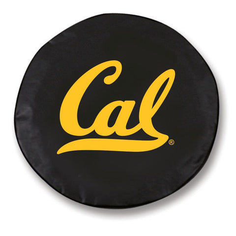 Achetez la housse de pneu de voiture ajustée en vinyle noir HBS des Golden Bears de Californie - Sporting Up