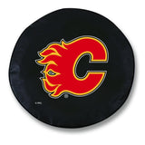 Calgary Flames HBS Black Vinyl Fitted Spare Car Tire Cover - Sporting Up