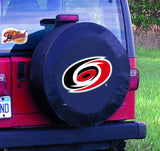 Housse de pneu de voiture de secours équipée en vinyle noir hbs des Hurricanes de la Caroline - Sporting up