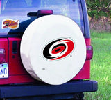 Housse de pneu de voiture de secours équipée en vinyle blanc hbs des Hurricanes de la Caroline - Sporting up