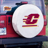 Central Michigan Chippewas HBS White Vinyl Fitted Car Tire Cover - Sporting Up