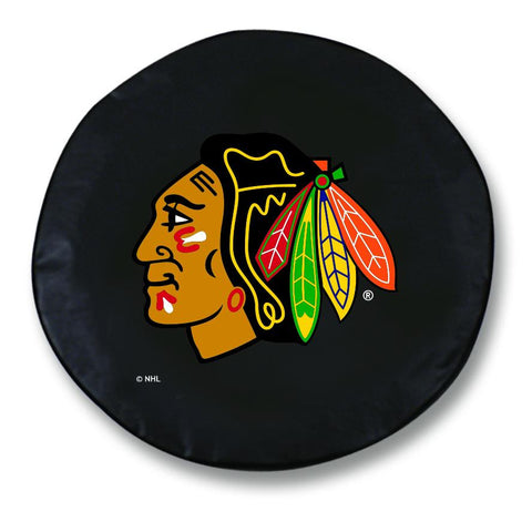 Chicago blackhawks hbs svart vinylmonterat reservdäcksskydd för bil - sportigt