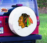 Chicago Blackhawks HBS White Vinyl Fitted Spare Car Tire Cover - Sporting Up