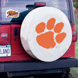 Clemson Tigers HBS White Vinyl Fitted Spare Car Tire Cover - Sporting Up