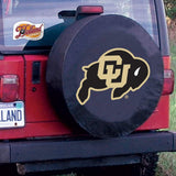 Housse de pneu de voiture de secours équipée en vinyle noir hbs des Buffaloes du Colorado - Sporting up