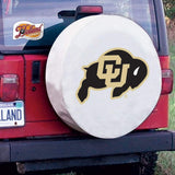 Colorado Buffaloes HBS White Vinyl Fitted Spare Car Tire Cover - Sporting Up