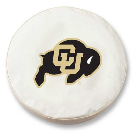 Colorado Buffaloes HBS White Vinyl Fitted Spare Car Tire Cover - Sporting Up