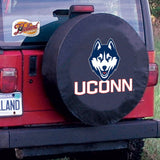 Uconn huskies hbs cubierta de neumático de repuesto instalada en vinilo negro - sporting up