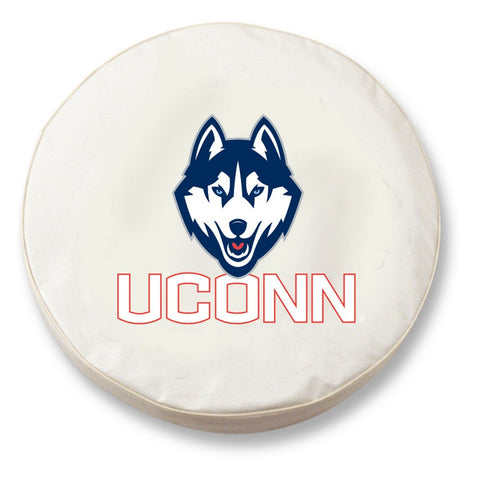Shop UConn Huskies HBS White Vinyl Fitted Spare Car Tire Cover - Sporting Up