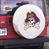 East Carolina Pirates HBS White Vinyl Fitted Car Tire Cover - Sporting Up