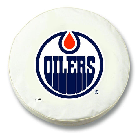 Edmonton Oilers HBS Ersatzreifenabdeckung aus weißem Vinyl – sportlich