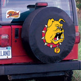Housse de pneu de voiture équipée en vinyle noir Ferris State Bulldogs hbs - Sporting up