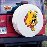 Housse de pneu de voiture équipée en vinyle blanc HBs des Bulldogs de Ferris State - Sporting Up