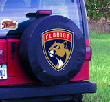 Housse de pneu de voiture de secours équipée en vinyle noir hbs des Panthers de la Floride - Sporting up