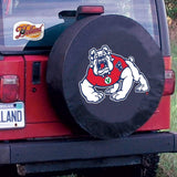 Fresno State Bulldogs hbs housse de pneu de voiture équipée en vinyle noir - Sporting Up