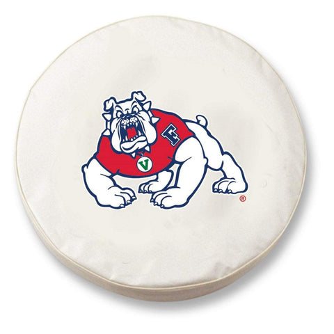 Shop Fresno State Bulldogs HBS White Vinyl Fitted Car Tire Cover - Sporting Up