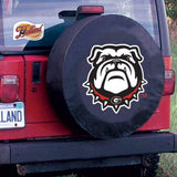 Georgia bulldogs hbs perro vinilo negro equipado cubierta de neumático de coche de repuesto - sporting up