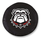 Housse de pneu de voiture de secours équipée en vinyle noir pour chien hbs des Bulldogs de Géorgie - Sporting up