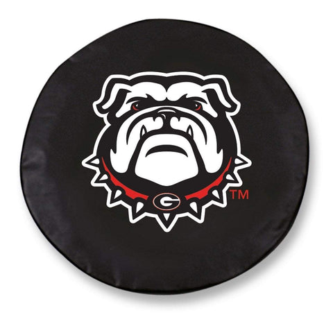 Compre georgia bulldogs hbs dog cubierta de neumático de repuesto instalada en vinilo negro - sporting up