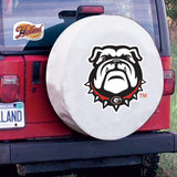 Georgia Bulldogs HBS Dog White Vinyl Fitted Spare Car Tire Cover - Sporting Up