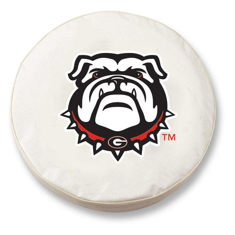 Georgia Bulldogs HBS Dog White Vinyl Fitted Spare Car Tire Cover - Sporting Up