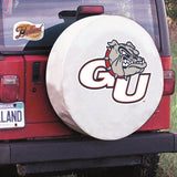 Gonzaga bulldogs hbs cubierta de neumático de repuesto instalada en vinilo blanco - sporting up
