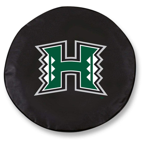 Housse de pneu de voiture de secours équipée en vinyle noir hbs des Warriors d'Hawaï - Sporting up