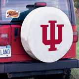 Indiana Hoosiers HBS White Vinyl Fitted Spare Car Tire Cover - Sporting Up
