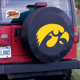 Iowa Hawkeyes HBS Black Vinyl Fitted Spare Car Tire Cover - Sporting Up
