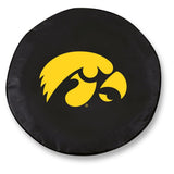 Iowa Hawkeyes HBS Black Vinyl Fitted Spare Car Tire Cover - Sporting Up