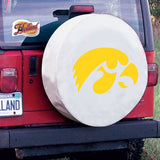 Iowa Hawkeyes HBS White Vinyl Fitted Spare Car Tire Cover - Sporting Up