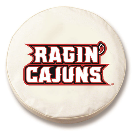 Louisiana-Lafayette Ragin Cajuns HBS White Fitted Car Tire Cover - Sporting Up