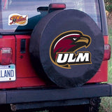 Housse de pneu de voiture de secours équipée en vinyle noir Ulm Warhawks hbs - Sporting Up