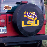 LSU Tigers HBS Black Vinyl Fitted Spare Car Tire Cover - Sporting Up