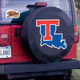Louisiana Tech Bulldogs hbs housse de pneu de voiture équipée en vinyle noir - Sporting Up