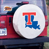 Louisiana Tech Bulldogs hbs housse de pneu de voiture équipée en vinyle blanc - faire du sport
