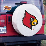Louisville Cardinals HBS White Vinyl Fitted Spare Car Tire Cover - Sporting Up