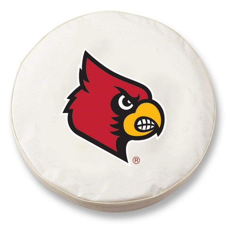 Louisville Cardinals HBS White Vinyl Fitted Spare Car Tire Cover - Sporting Up