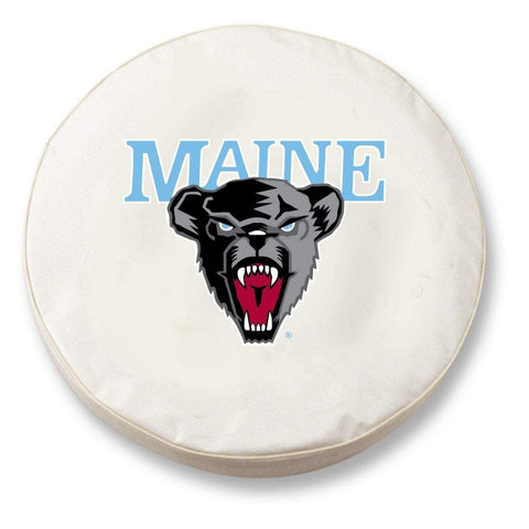 Maine Black Bears HBS White Vinyl Fitted Spare Car Tire Cover - Sporting Up