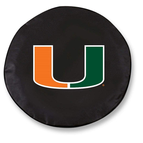 Shop Miami Hurricanes HBS Black Vinyl Fitted Spare Car Tire Cover - Sporting Up