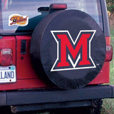 Housse de pneu de voiture équipée en vinyle noir hbs des Redhawks de l'université de Miami - Sporting up
