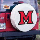 Cubierta de neumático de automóvil equipada con vinilo blanco hbs de los redhawks de la universidad de miami - sporting up