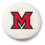 Miami University Redhawks HBS White Vinyl Fitted Car Tire Cover - Sporting Up