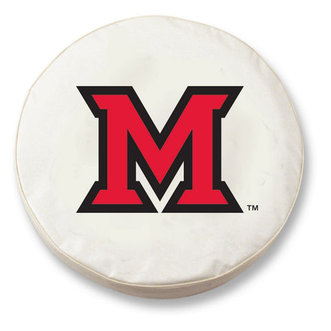 Shop Miami University Redhawks HBS White Vinyl Fitted Car Tire Cover - Sporting Up