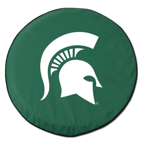Achetez la housse de pneu de voiture équipée en vinyle vert hbs des Spartans de l'État du Michigan - Sporting Up