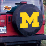 Michigan wolverines hbs cubierta de neumático de coche de repuesto equipada con vinilo negro - sporting up