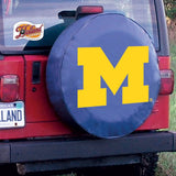 Michigan wolverines hbs cubierta de neumático de coche de repuesto equipada con vinilo azul marino - sporting up