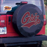 Montana grizzlies hbs cubierta de neumático de repuesto instalada en vinilo negro - sporting up