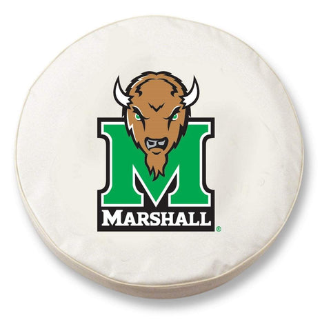 Shop Marshall Thundering Herd HBS White Vinyl Fitted Car Tire Cover - Sporting Up